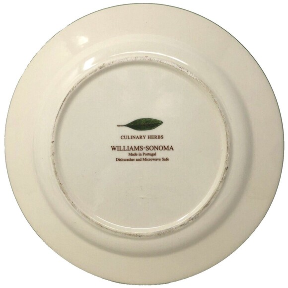 Williams Sonoma Culinary Herbs Luncheon Plates 8.75" Salad Portugal Set of 3 - Picture 7 of 12
